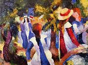 August Macke Madchen im Grunen oil on canvas